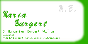 maria burgert business card